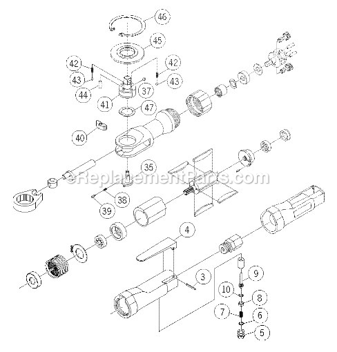 Page A Diagram and Parts List for PTR381 Type 0 Porter Cable Air Tool